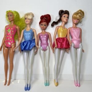 Disney Princess Ballerina Dolls Lot Of 5 Ariel Belle Cinderella Rapunzel 11.5"